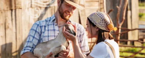 farmers with goat